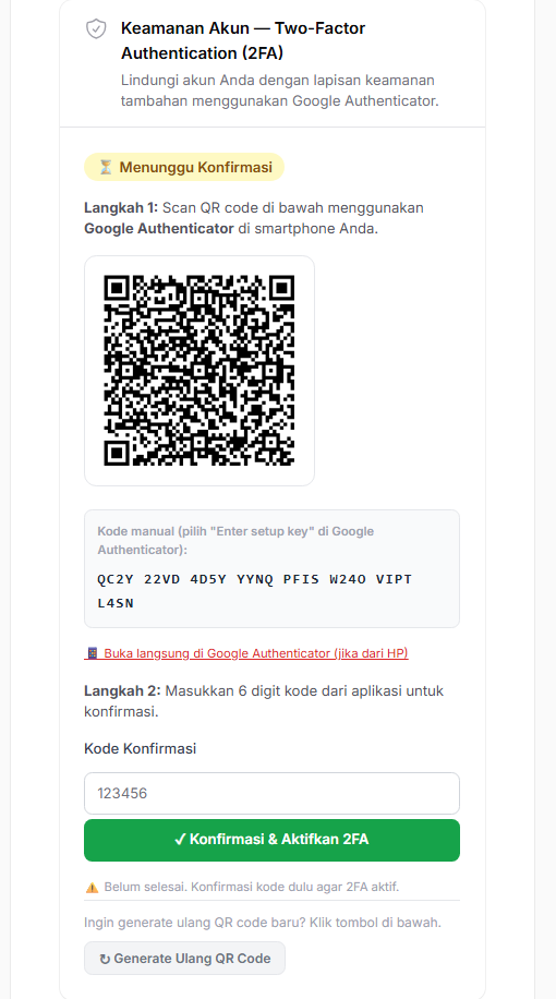 QR Code 2FA