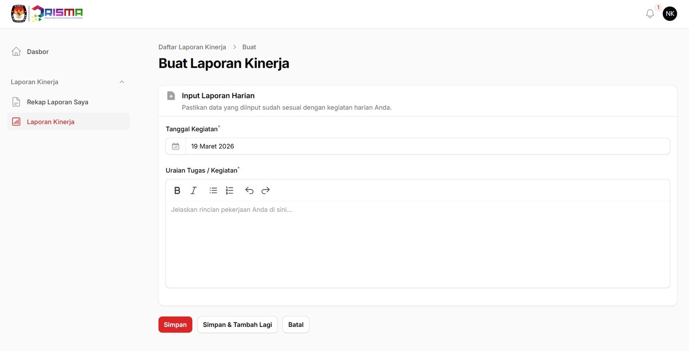 Form Laporan Kinerja